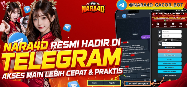 Telegram resmi NARA4D untuk login akun slot gacor dan akses link alternatif terbaru